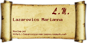 Lazarovics Marianna névjegykártya